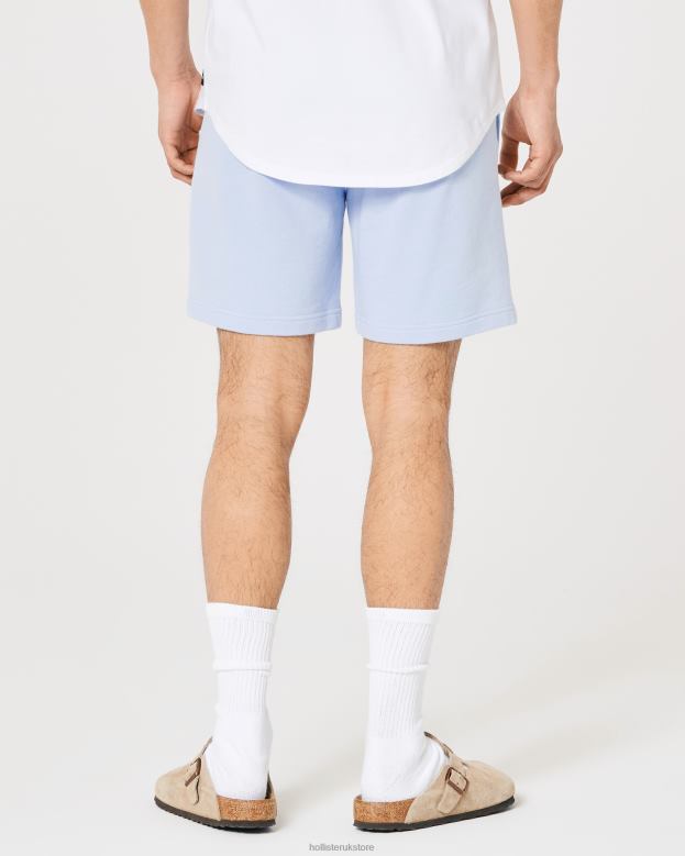 Bottoms Hollister Men Color Change Fleece Logo Graphic Shorts 7\\ 488201264 Light Blue